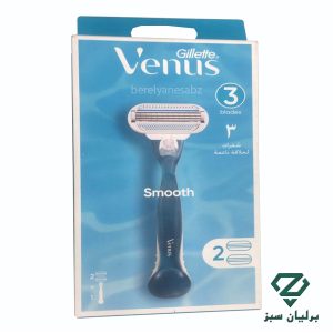 بسته بندی خودتراش زنانه ژیلت ونوس اسموس ۳ تیغ | ۱ دسته + ۲ یدک بدون صابون | Gillette