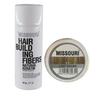 پودر مو قهوه اي روشن ميسوري حجم دهنده Missouri Light Brown Hair Bulding Fibers N6
