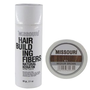 پودر مو قهوه اي متوسط ميسوري حجم دهنده Missouri Medium Brown Hair Bulding Fibers N4