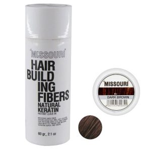 پودر مو قهوه اي تيره ميسوري حجم دهنده Missouri Dark Brown Hair Bulding Fibers N2