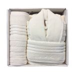 ست حوله هوبی دوخت تبریز – رنگ ثابت و آبگیری فوق‌العاده (Hobby Towel Set) رنگ سفید