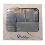 ست حوله هوبی دوخت تبریز – رنگ ثابت و آبگیری فوق‌العاده (Hobby Towel Set) رنگ خاکستری روشن