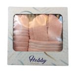 ست حوله هوبی دوخت تبریز – رنگ ثابت و آبگیری فوق‌العاده (Hobby Towel Set) رنگ صورتی