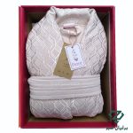 تصویر صورتی کم رنگ حوله پالتویی سلنا دوخت تبریز | Selena Hooded Bathrobe