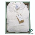تصویر رنگ شیری حوله پالتویی سلنا دوخت تبریز | Selena Hooded Bathrobe